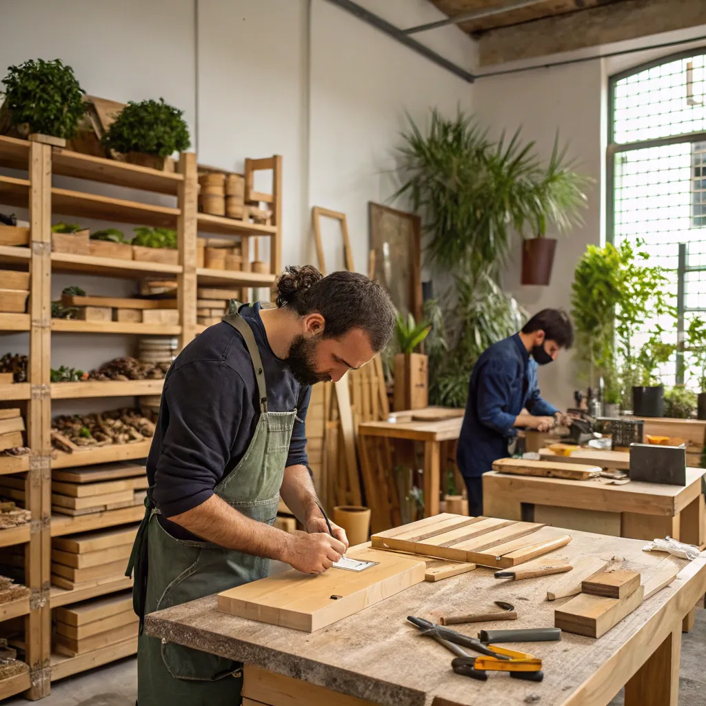 Eco-friendly workshop where furniture is crafted